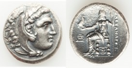 MACEDONIAN KINGDOM. Alexander III the Great (336-323 BC). AR tetradrachm (27mm, 16.77 gm, 12h). Choice XF, porosity. Posthumous issue of Miletus, ca. ...