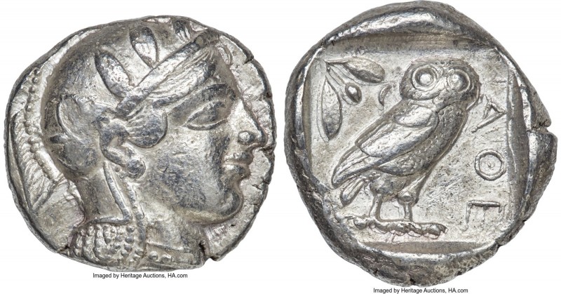ATTICA. Athens. Ca. 465-455 BC. AR tetradrachm (26mm, 17.15 gm, 4h). Choice VF. ...