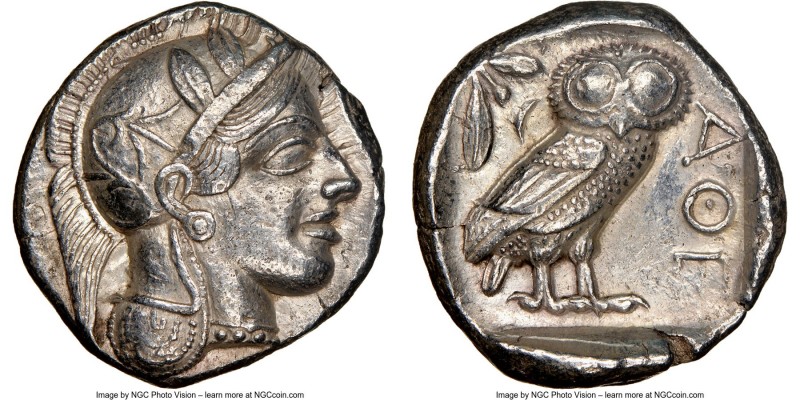 ATTICA. Athens. Ca. 440-404 BC. AR tetradrachm (25mm, 17.14 gm, 5h). NGC Choice ...