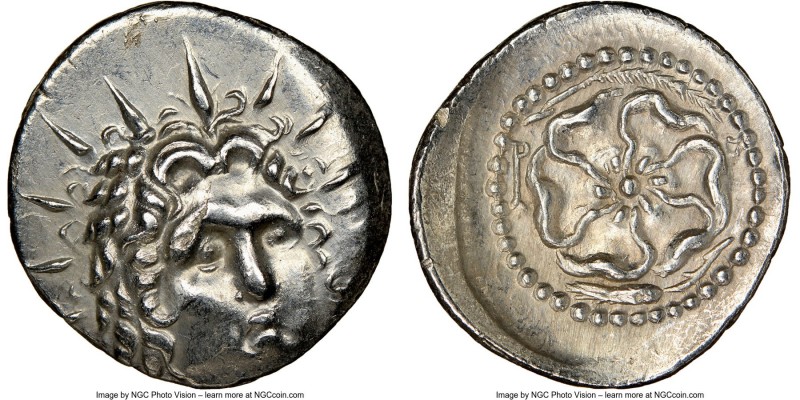 CARIAN ISLANDS. Rhodes. Ca. 84-30 BC. AR drachm (20mm, 12h). NGC AU, brushed. Ra...