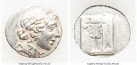 LYCIAN LEAGUE. Masicytes. Ca. 48-20 BC. AR hemidrachm (15mm, 1.83 gm, 12h). XF. Series 1. Laureate head of Apollo right; Λ-Y below / M-A, cithara (lyr...