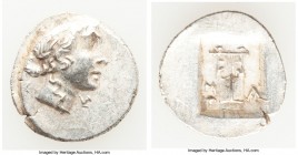 LYCIAN LEAGUE. Masicytes. Ca. 48-20 BC. AR hemidrachm (16mm, 1.76 gm, 12h). AU. Series 1. Laureate head of Apollo right; Λ-Y below / M-A, cithara (lyr...