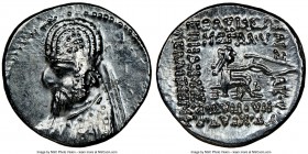 PARTHIAN KINGDOM. Mithradates III (ca. 87-80 BC). AR drachm (19mm, 11h). NGC XF. Ecbatana mint. Diademed bust of Mithradates III left, wearing tiara d...