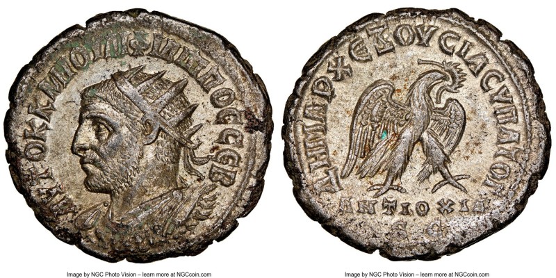 SYRIA. Antioch. Philip I (AD 244-249). BI tetradrachm (27mm, 6h). NGC AU. AD 248...