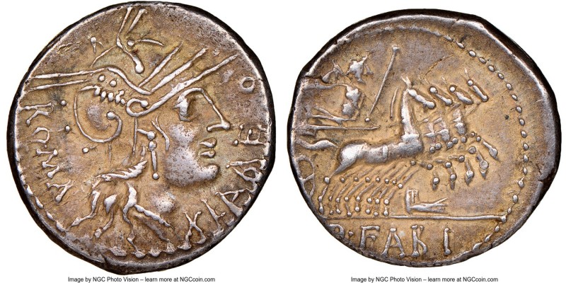 Q. Fabius Labeo (ca. 124 BC). AR denarius (20mm, 7h). NGC XF. Rome. LABEO-ROMA, ...