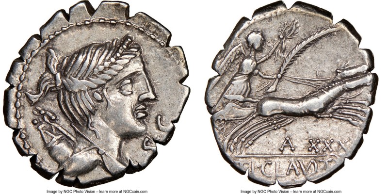 Ti. Claudius Ti.f. Ap.n. Nero (ca. 79 BC). AR denarius serratus (18mm, 10h). NGC...