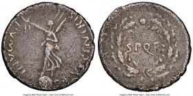Roman Civil Wars (AD 68-69). AR denarius (18mm, 3.54 gm, 5h). NGC VF 4/5 - 2/5. Gallic mint, wars of Vindex and Galba, Spring-Summer AD 68. SALVS GENE...
