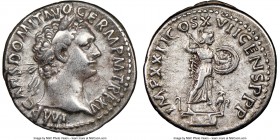 Domitian, as Augustus (AD 81-96). AR denarius (19mm, 6h). NGC Choice VF. Rome, AD 14 September AD 95-13 September AD 96. IMP CAES DOMIT AVG GERM P M T...