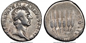 Trajan (AD 98-117). AR cistophorus (25mm, 6h). NGC Choice Fine. Rome, for use in Asia Minor, AD 98. IMP CAES NERVA TRAI-AN AVG GERM P M, laureate head...