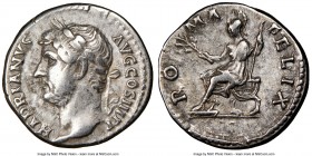 Hadrian (AD 117-138). AR denarius (18mm, 5h). NGC Choice VF. Rome, ca, AD 134-138. HADRIANVS-AVG COS III P P, bare head of Hadrian left / RO-MA-FELIX,...