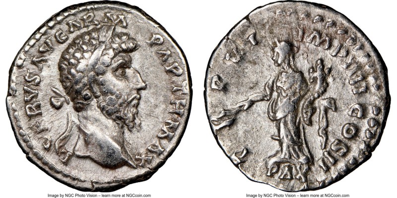 Lucius Verus (AD 161-169). AR denarius (19mm, 12h). NGC Choice VF. Rome, summer-...