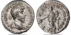 Lucius Verus (AD 161-169). AR denarius (19mm, 12h). NGC Choice VF. Rome, summer-December AD 166. L VERVS AVG-ARM PARTH MAX, laureate head of Lucius Ve...
