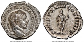 Caracalla, as Augustus (AD 198-217). AR denarius (19mm, 6h). NGC Choice AU, Fine Style. Rome, AD 216. ANTONINVS PIVS AVG GERM, laureate head of Caraca...