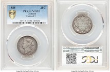 Victoria 25 Cents 1885 VG10 PCGS, London mint, KM5. Curved 5. Desirable date. 

HID09801242017

© 2020 Heritage Auctions | All Rights Reserve