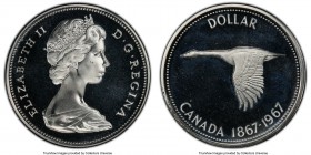 Elizabeth II Proof Dollar 1967 PR68 Deep Cameo PCGS, Royal Canadian mint, KM70. One year type Confederation centennial issue. 

HID09801242017

© ...