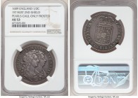 William & Mary 1/2 Crown 1689 AU53 NGC, KM472.1, S-3435. First bust, second shield, Pearls caul only frosted. 

HID09801242017

© 2020 Heritage Au...