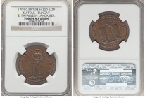 Suffolk. Bungay copper 1/2 Penny Token 1794 MS63 Brown NGC, D&H-22D. FOR CHANGE NOT FRAUD 1794 Justice standing blindfolded and facing, holding sword ...