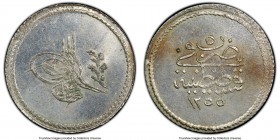 Ottoman Empire. Abdul Mejid 1-1/2 Kurush AH 1255 Year 5 (1843/1844) MS63 PCGS, Constantinople mint (in Turkey), KM654. Argent surfaces with mint bloom...