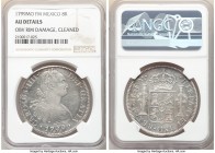 Pair of Certified Assorted 8 Reales NGC, 1) Charles IV 8 Reales 1799 Mo-FM - AU Details (Obverse Rim Damage, Cleaned), KM109 2) Ferdinand VII 8 Reales...