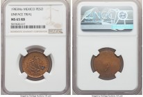 Estados Unidos copper Uniface Trial Peso ND (1984-1987) MS65 Red and Brown NGC, Mexico City mint, cf. KM496 (struck in copper-nickel from 1984-1987). ...