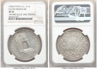Maria II Counterstamped 870 Reis ND (1834) XF45 NGC, KM440.15. Countermark (UNC Strong). Countermark struck upon Mexico 8 Reales 1819 Mo-JJ Mexico Cit...