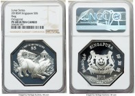 Republic 8-Piece Lot of Certified Assorted Issue NGC, Includes: (x3) "Year of the Dog" Octagonal 5 Dollars 2018-SM - PR68 Ultra Cameo, Singapore mint,...