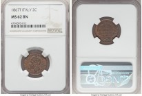 Pair of Certified Assorted Issues NGC, 1) Italy: Vittorio Emanuele II 2 Centesimi 1867-T - MS62 Brown, Turin mint, KM2.3 2) Romania: Carol II 250 Leu ...