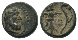 Ancient Greek Coins, Ae - 1st - 2nd Century BC.
Condition: Very Fine

Weight: 2,92 gr
Diameter: 13,25 mm