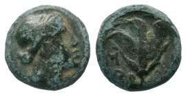 Ancient Greek Coins, Ae - 1st - 2nd Century BC.
Condition: Very Fine

Weight: 1,42 gr
Diameter: 10,85 mm