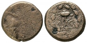 Ancient Greek Coins, Ae - 1st - 2nd Century BC.
Condition: Very Fine

Weight: 7,00 gr
Diameter: 19,90 mm