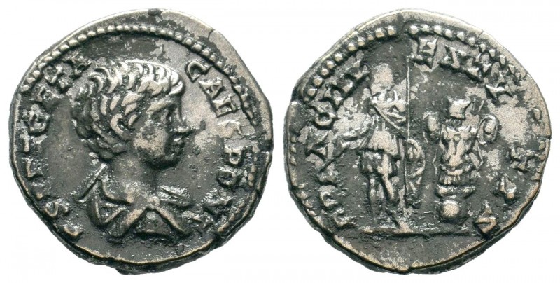 Geta, 198-217. Denarius
Condition: Very Fine

Weight: 3,39 gr
Diameter: 18,50 mm