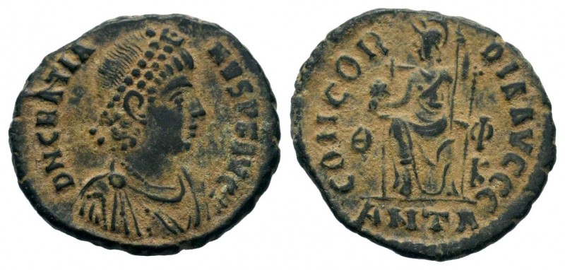 Gratian, Ae Follis,
Condition: Very Fine

Weight: 2,84 gr
Diameter: 17,50 mm