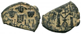 Arab-Byzantine Cut Coins Ae.
Condition: Very Fine

Weight: 3,85 gr
Diameter: 16,90 mm