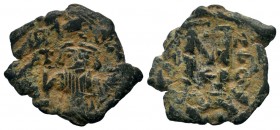 Arab-Byzantine Cut Coins Ae.
Condition: Very Fine

Weight: 2,43 gr
Diameter: 20,35 mm