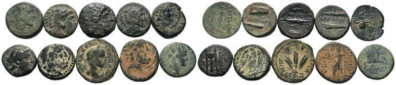 A mixed Lot of 10 Ancient Coins,About fine to about very fine. LOT SOLD AS IS, N...