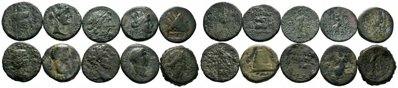 A mixed Lot of 10 Ancient Coins,About fine to about very fine. LOT SOLD AS IS, N...