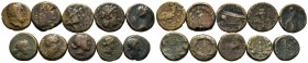 A mixed Lot of 10 Ancient Coins,About fine to about very fine. LOT SOLD AS IS, NO RETURNS.
