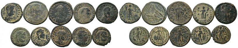 A mixed Lot of 10 Ancient Coins,About fine to about very fine. LOT SOLD AS IS, N...