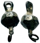 Byzantine bronze dice weight with ring and dot motifs,About fine to about very fine.Condition: Very Fine

Weight: 11,21 gr
Diameter: 30,00 mm