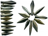 x10 Ancient Greece, 5th-4th century BC. Nice leaf-shaped bronze arrowhead, found in Thrace-Macedonia.