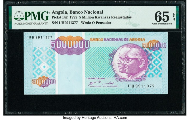 Angola Banco Nacional De Angola 5 Million Kwanzas Reajustados 1.5.1995 Pick 142 ...