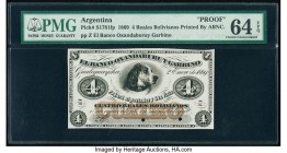 Argentina Banco Oxandaburu y Garbino 4 Reales Bolivianos 2.1.1869 Pick S1781fp Proof PMG Choice Uncirculated 64 EPQ. Two POCs.

HID09801242017

© 2020...
