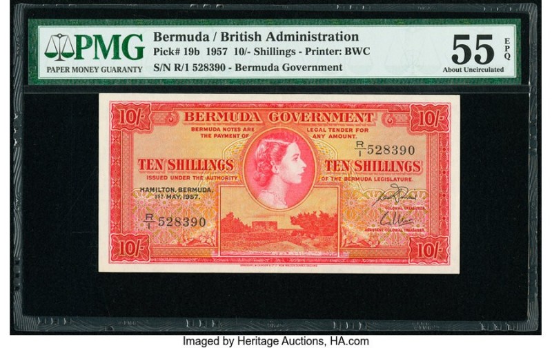 Bermuda Bermuda Government 10 Shillings 1.5.1957 Pick 19b PMG About Uncirculated...