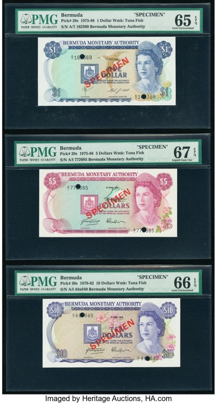 Bermuda Monetary Authority 1; 5; 10 Dollar 1.5.1984; 1.4.1978 (2) Pick 28s; 29s;...