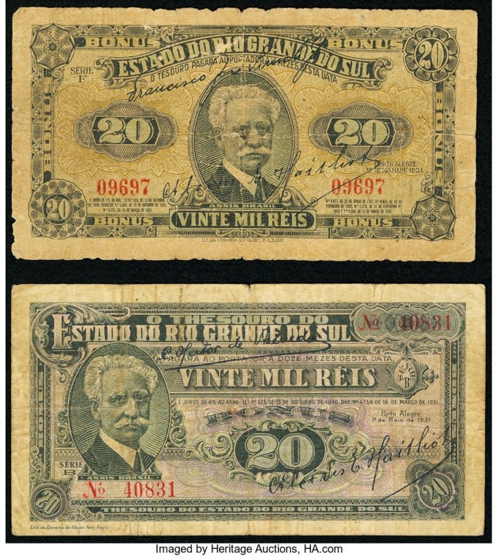 Brazil Group Lot of 2 Examples Good-Fine. 

HID09801242017

© 2020 Heritage Auct...