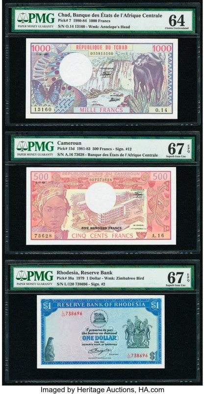 Chad Banque Des Etats De L'Afrique Centrale 1000 Francs 1980-84 Pick 7 PMG Choic...