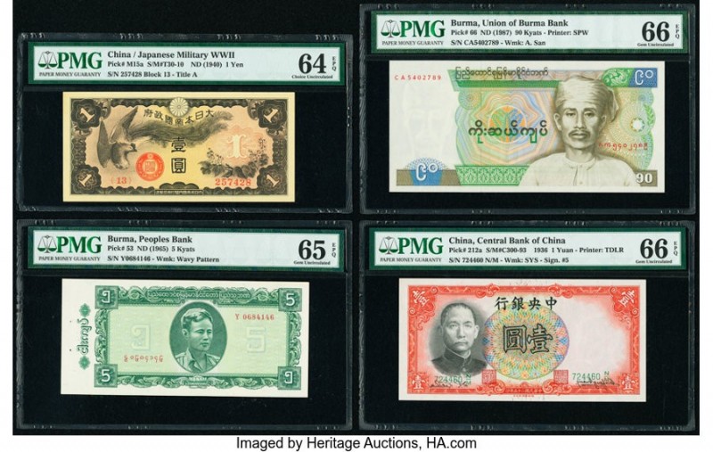 China Japanese Imperial Government; Central Bank 1 Yen; 1 Yuan ND (1940); 1936 P...