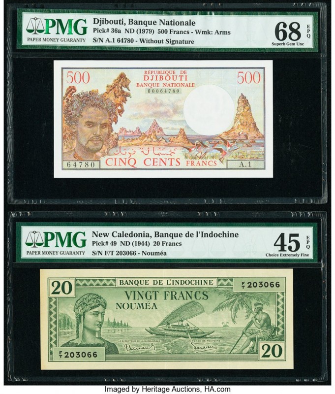 Djibouti Banque Nationale de Djibouti 500 Francs ND (1979) Pick 36a PMG Superb G...