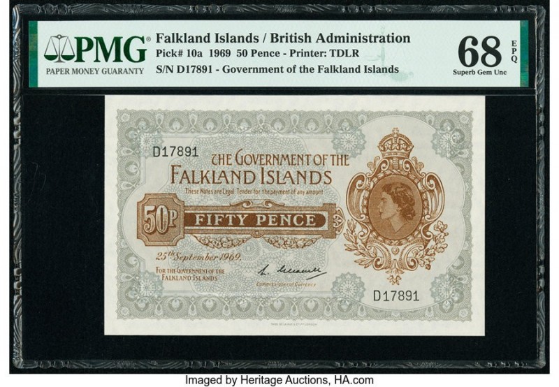 Falkland Islands Government of the Falkland Islands 50 Pence 25.9.1969 Pick 10a ...