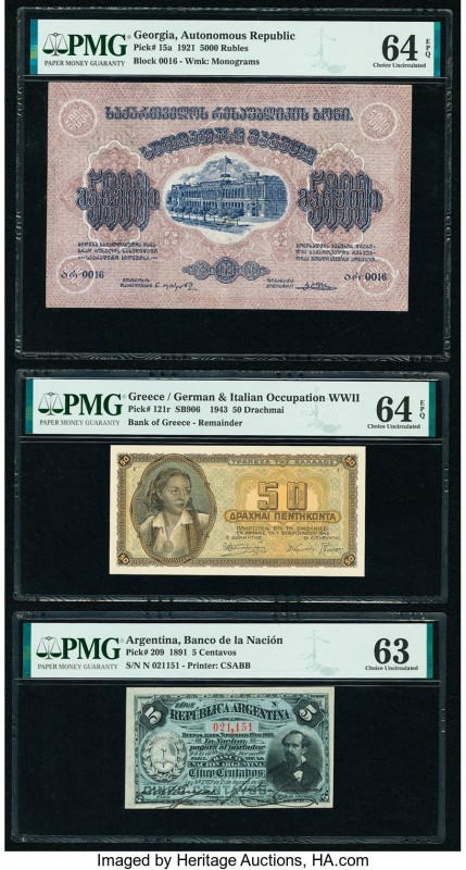 Georgia Autonomous Republic, Treasury 5000 Rubles 1921 Pick 15a PMG Choice Uncir...